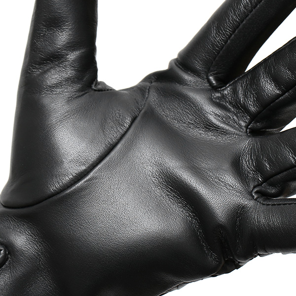  KURODA(クロダ) イントレチャート ラムスキン(仔羊)革手袋 メンズ ブラック 黒 黒色 本革 編み込み てぶくろ 皮 おしゃれ 高級 大人