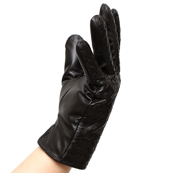 KURODA(クロダ) イントレチャート ラムスキン(仔羊)革手袋 メンズ ダークブラウン ブラウン 茶 茶色 本革 編み込み てぶくろ 皮 おしゃれ 高級 大人