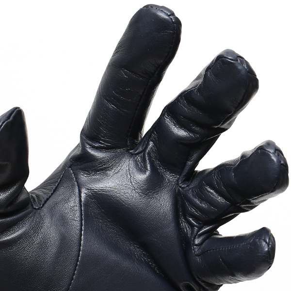  KURODA(クロダ) イントレチャート ラムスキン(仔羊)革手袋 メンズ ブルー ネイビー 青色 本革 編み込み てぶくろ 皮 おしゃれ 高級 大人