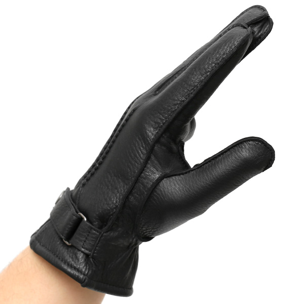  KURODA(クロダ) ディアスキン(鹿革) 本革 手袋 メンズ ブラック 黒 黒色 丈夫 頑丈 耐水性 てぶくろ 皮 グローブ