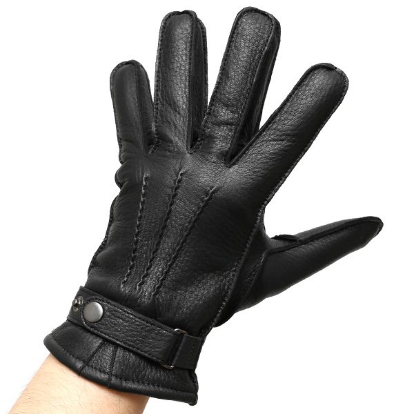  KURODA(クロダ) ディアスキン(鹿革) 本革 手袋 メンズ ブラック 黒 黒色 丈夫 頑丈 耐水性 てぶくろ 皮 グローブ