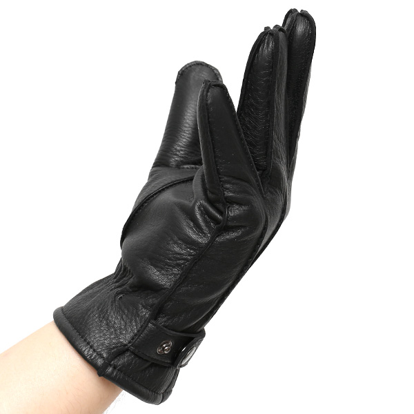  KURODA(クロダ) ディアスキン(鹿革) 本革 手袋 メンズ ブラック 黒 黒色 丈夫 頑丈 耐水性 てぶくろ 皮 グローブ