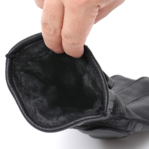  KURODA(クロダ) ディアスキン(鹿革) 本革 手袋 メンズ ブラック 黒 黒色 丈夫 頑丈 耐水性 てぶくろ 皮 グローブ