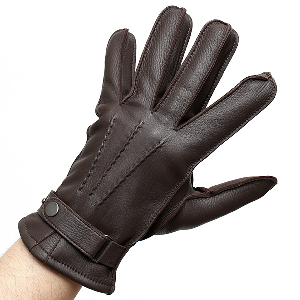  KURODA(クロダ) ディアスキン(鹿革) 本革 手袋 メンズ ダークブラウン ブラウン 茶 茶色 丈夫 頑丈 耐水性 てぶくろ 皮 グローブ