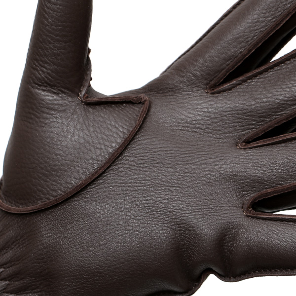  KURODA(クロダ) ディアスキン(鹿革) 本革 手袋 メンズ ダークブラウン ブラウン 茶 茶色 丈夫 頑丈 耐水性 てぶくろ 皮 グローブ