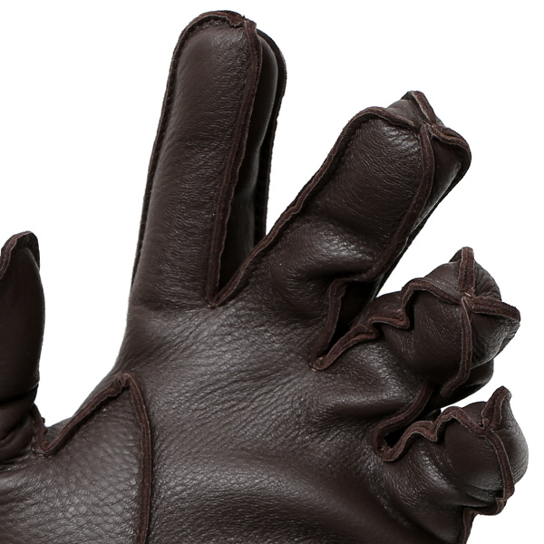 KURODA(クロダ) ディアスキン(鹿革) 本革 手袋 メンズ ダークブラウン ブラウン 茶 茶色 丈夫 頑丈 耐水性 てぶくろ 皮 グローブ