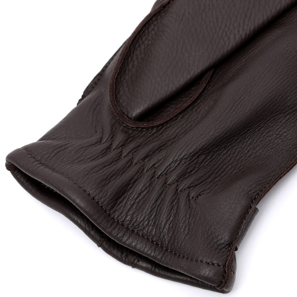  KURODA(クロダ) ディアスキン(鹿革) 本革 手袋 メンズ ダークブラウン ブラウン 茶 茶色 丈夫 頑丈 耐水性 てぶくろ 皮 グローブ