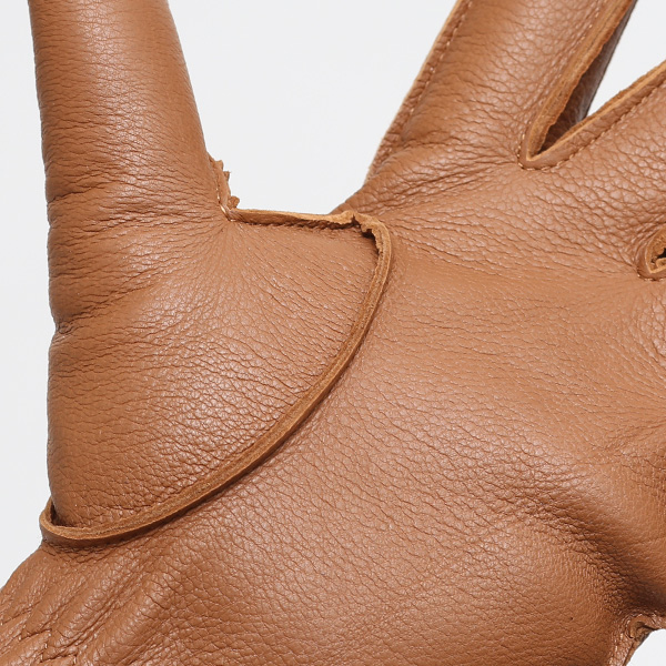  KURODA(クロダ) ディアスキン(鹿革) 本革 手袋 メンズ キャメル ブラウン 茶 茶色 丈夫 頑丈 耐水性 てぶくろ 皮 グローブ