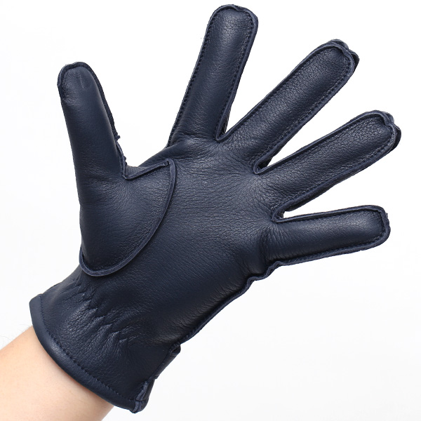  KURODA(クロダ) ディアスキン(鹿革) 本革 手袋 メンズ ブルー ネイビー 青色 丈夫 頑丈 耐水性 てぶくろ 皮 グローブ