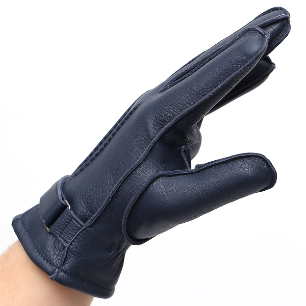  KURODA(クロダ) ディアスキン(鹿革) 本革 手袋 メンズ ブルー ネイビー 青色 丈夫 頑丈 耐水性 てぶくろ 皮 グローブ