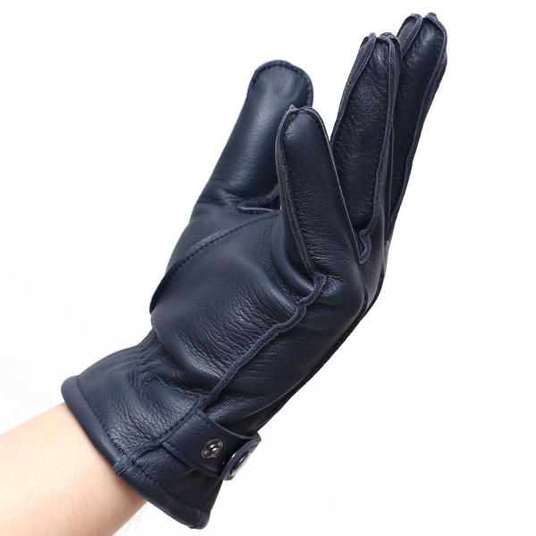  KURODA(クロダ) ディアスキン(鹿革) 本革 手袋 メンズ ブルー ネイビー 青色 丈夫 頑丈 耐水性 てぶくろ 皮 グローブ
