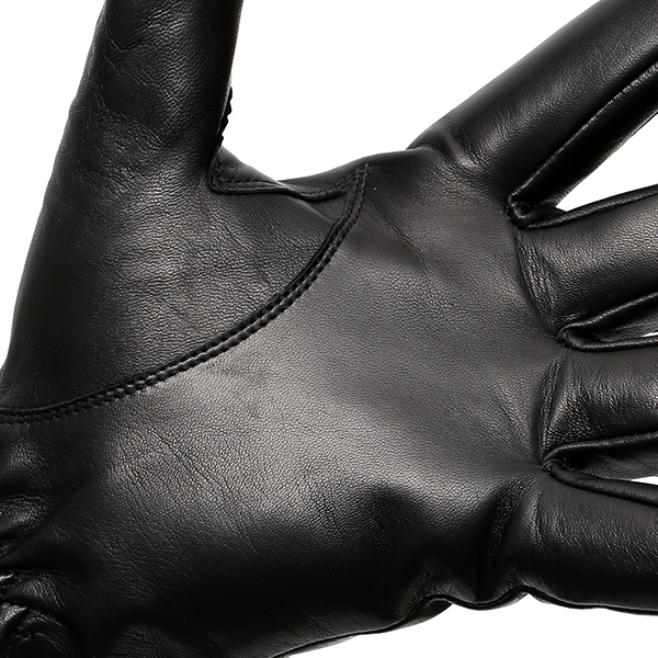  手袋 メンズ 本革 カシミヤ混 カシミア混 イタリア製 ブラック 黒 黒色 レザー グローブ 羊革(ラムスキン) KURODA(クロダ)