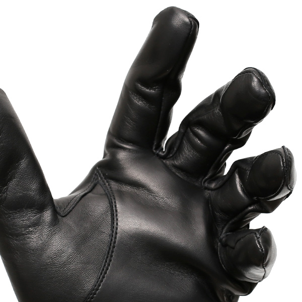  手袋 メンズ 本革 カシミヤ混 カシミア混 イタリア製 ブラック 黒 黒色 レザー グローブ 羊革(ラムスキン) KURODA(クロダ)