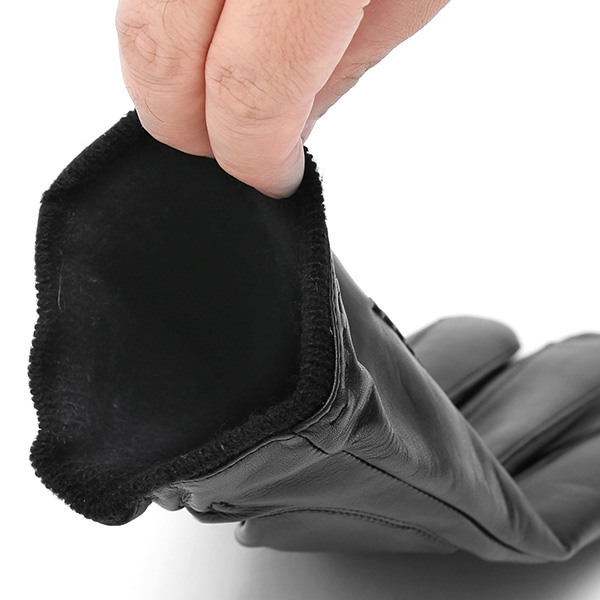  手袋 メンズ 本革 カシミヤ混 カシミア混 イタリア製 ブラック 黒 黒色 レザー グローブ 羊革(ラムスキン) KURODA(クロダ)