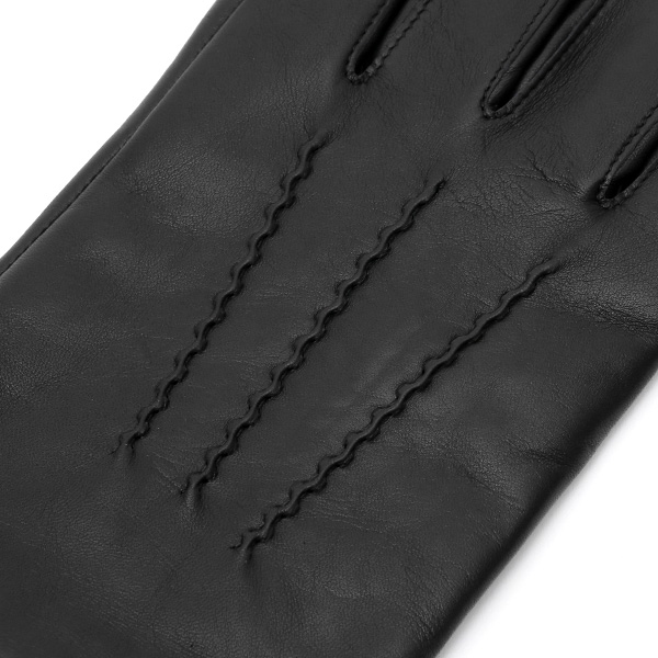  手袋 メンズ 本革 カシミヤ混 カシミア混 イタリア製 ブラック 黒 黒色 レザー グローブ 羊革(ラムスキン) KURODA(クロダ)