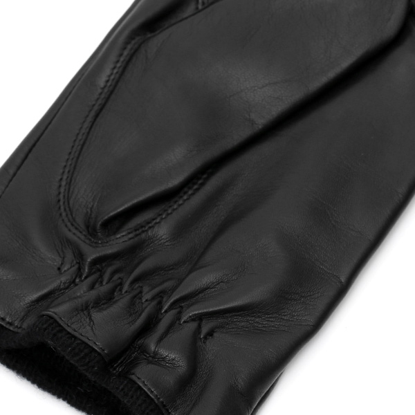  手袋 メンズ 本革 カシミヤ混 カシミア混 イタリア製 ブラック 黒 黒色 レザー グローブ 羊革(ラムスキン) KURODA(クロダ)