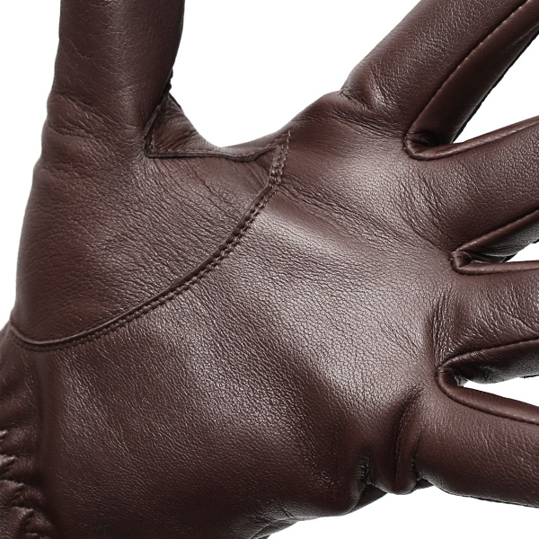  手袋 メンズ 本革 カシミヤ混 カシミア混 イタリア製 ブラウン 茶 茶色 レザー グローブ 羊革(ラムスキン) KURODA(クロダ)