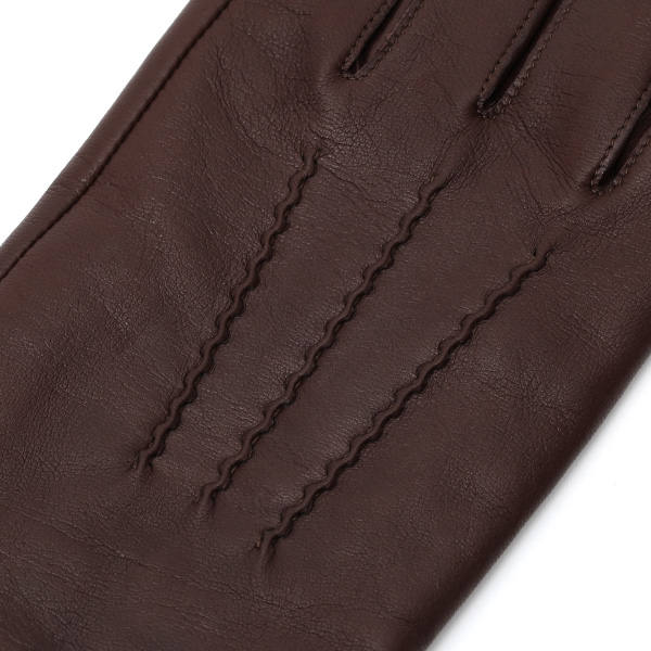  手袋 メンズ 本革 カシミヤ混 カシミア混 イタリア製 ブラウン 茶 茶色 レザー グローブ 羊革(ラムスキン) KURODA(クロダ)