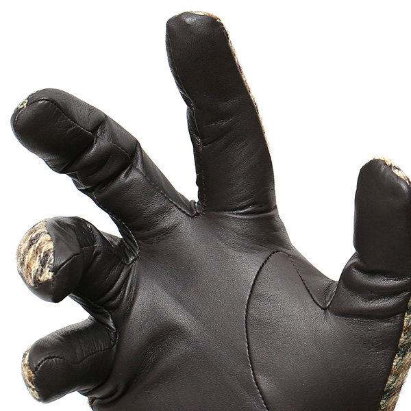  英国で1837年創業の老舗生地メーカー、MOON(ムーン)社のツイード生地を使用した本革手袋 ブラウン 茶 茶色 メンズ 羊革(ラムスキン) グローブ タッチパネル対応 スマホ対応 スマートフォン対応 操作 可能 KURODA(クロダ)