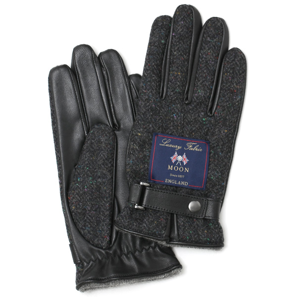 KURODA(クロダ) MOON(ムーン)社ツイード生地 手袋 グレー