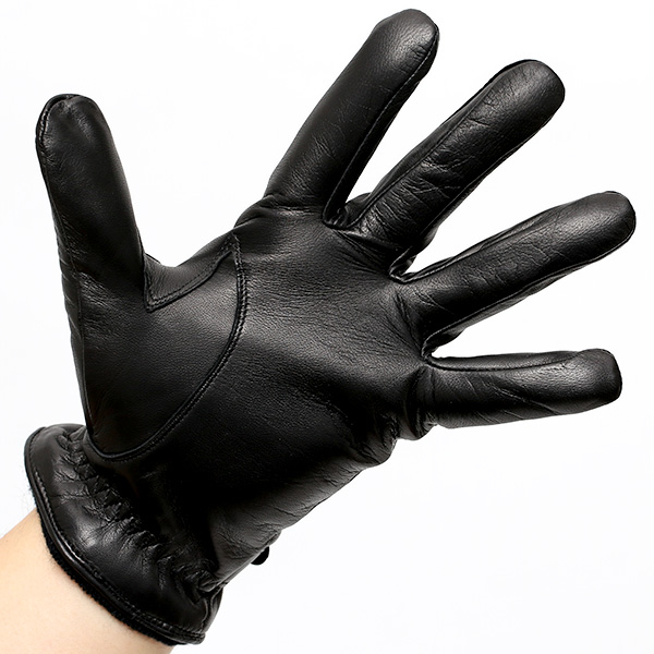  日本の手袋専門ブランド「KURODA(クロダ)」 カシミヤ混裏地/イタリア製本革/スマホ対応 ブラック 黒 黒色 メンズ レザー グローブ カシミア混 羊革(ラムスキン) タッチパネル対応 スマホ対応 スマートフォン