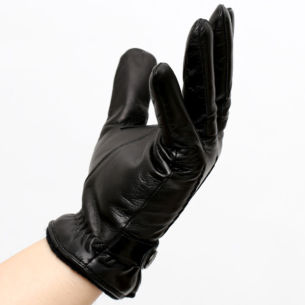  日本の手袋専門ブランド「KURODA(クロダ)」 カシミヤ混裏地/イタリア製本革/スマホ対応 ブラック 黒 黒色 メンズ レザー グローブ カシミア混 羊革(ラムスキン) タッチパネル対応 スマホ対応 スマートフォン