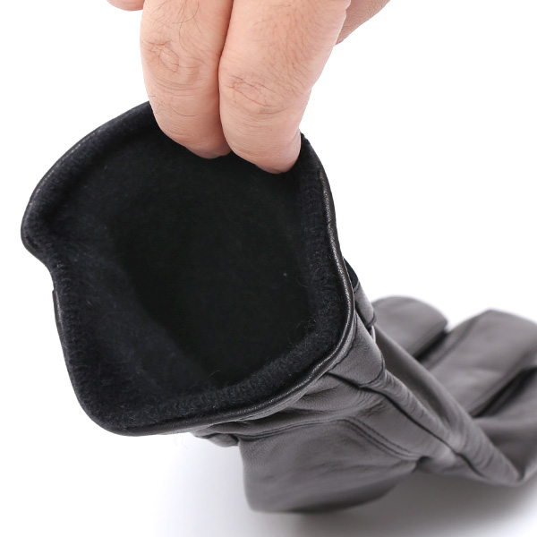  日本の手袋専門ブランド「KURODA(クロダ)」 カシミヤ混裏地/イタリア製本革/スマホ対応 ブラック 黒 黒色 メンズ レザー グローブ カシミア混 羊革(ラムスキン) タッチパネル対応 スマホ対応 スマートフォン