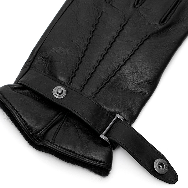  日本の手袋専門ブランド「KURODA(クロダ)」 カシミヤ混裏地/イタリア製本革/スマホ対応 ブラック 黒 黒色 メンズ レザー グローブ カシミア混 羊革(ラムスキン) タッチパネル対応 スマホ対応 スマートフォン