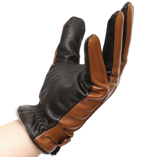  日本の手袋専門ブランド「KURODA(クロダ)」 カシミヤ混裏地/イタリア製本革/スマホ対応 ブラウン 茶 茶色 メンズ レザー グローブ カシミア混 羊革(ラムスキン) タッチパネル対応 スマホ対応 スマートフォン