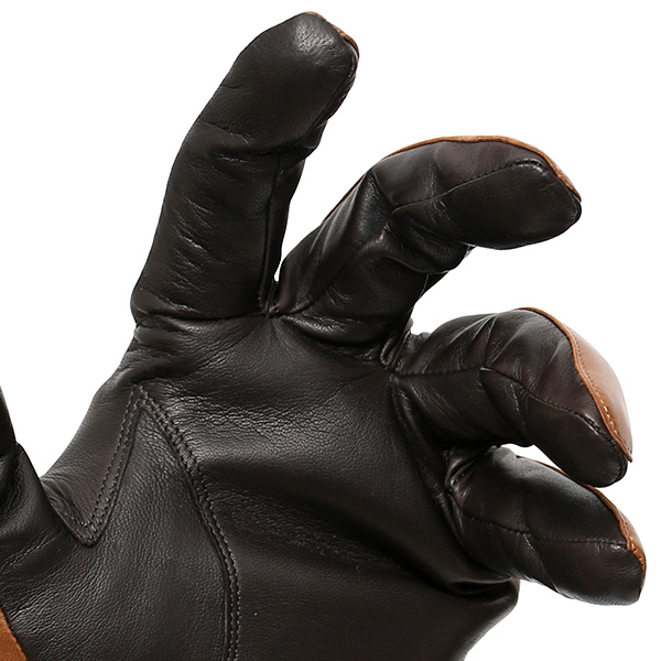  日本の手袋専門ブランド「KURODA(クロダ)」 カシミヤ混裏地/イタリア製本革/スマホ対応 ブラウン 茶 茶色 メンズ レザー グローブ カシミア混 羊革(ラムスキン) タッチパネル対応 スマホ対応 スマートフォン