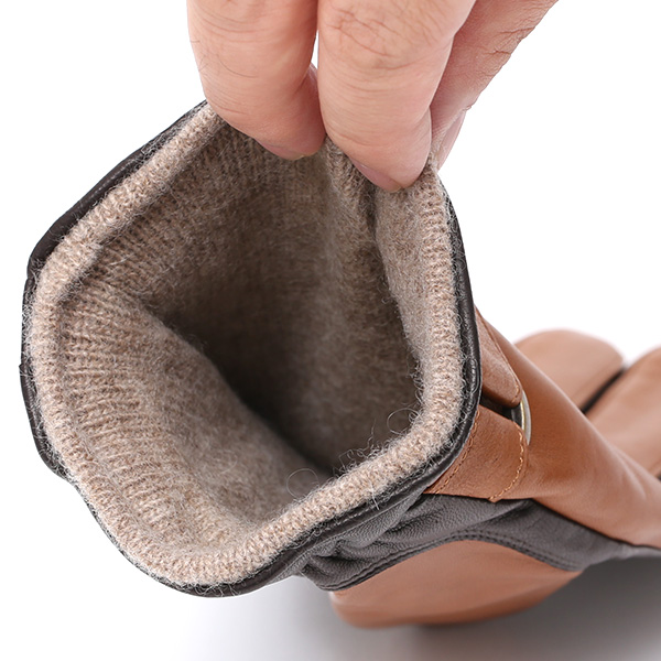  日本の手袋専門ブランド「KURODA(クロダ)」 カシミヤ混裏地/イタリア製本革/スマホ対応 ブラウン 茶 茶色 メンズ レザー グローブ カシミア混 羊革(ラムスキン) タッチパネル対応 スマホ対応 スマートフォン