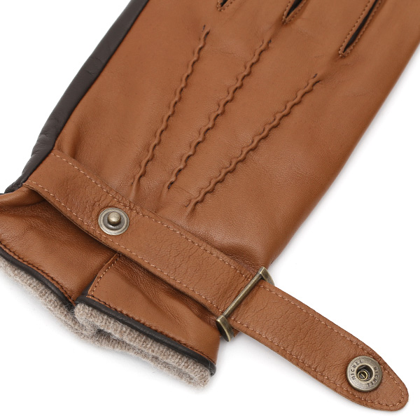  日本の手袋専門ブランド「KURODA(クロダ)」 カシミヤ混裏地/イタリア製本革/スマホ対応 ブラウン 茶 茶色 メンズ レザー グローブ カシミア混 羊革(ラムスキン) タッチパネル対応 スマホ対応 スマートフォン