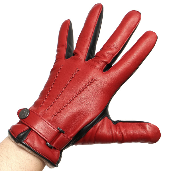  日本の手袋専門ブランド「KURODA(クロダ)」 カシミヤ混裏地/イタリア製本革/スマホ対応 レッド ワイン 赤色 メンズ レザー グローブ カシミア混 羊革(ラムスキン) タッチパネル対応 スマホ対応 スマートフォン