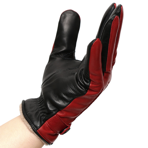  日本の手袋専門ブランド「KURODA(クロダ)」 カシミヤ混裏地/イタリア製本革/スマホ対応 レッド ワイン 赤色 メンズ レザー グローブ カシミア混 羊革(ラムスキン) タッチパネル対応 スマホ対応 スマートフォン
