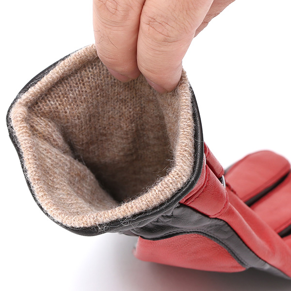  日本の手袋専門ブランド「KURODA(クロダ)」 カシミヤ混裏地/イタリア製本革/スマホ対応 レッド ワイン 赤色 メンズ レザー グローブ カシミア混 羊革(ラムスキン) タッチパネル対応 スマホ対応 スマートフォン