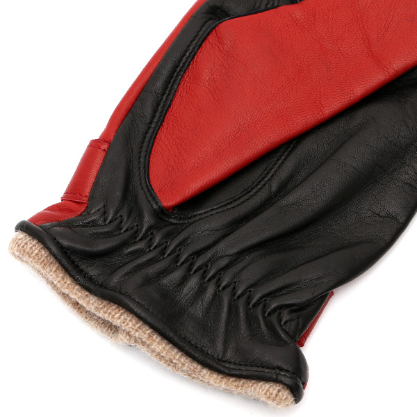  日本の手袋専門ブランド「KURODA(クロダ)」 カシミヤ混裏地/イタリア製本革/スマホ対応 レッド ワイン 赤色 メンズ レザー グローブ カシミア混 羊革(ラムスキン) タッチパネル対応 スマホ対応 スマートフォン