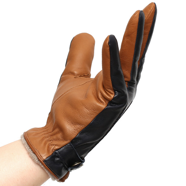  日本の手袋専門ブランド「KURODA(クロダ)」 カシミヤ混裏地/イタリア製本革/スマホ対応 ブルー ネイビー 青色 メンズ レザー グローブ カシミア混 羊革(ラムスキン) タッチパネル対応 スマホ対応 スマートフォン