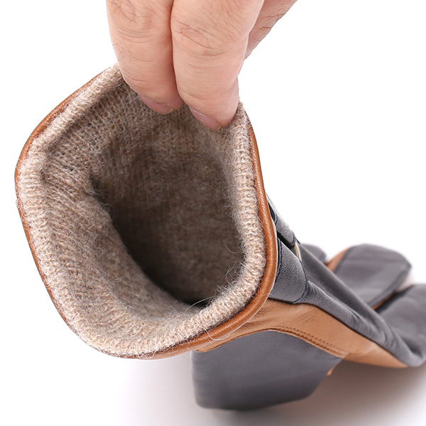  日本の手袋専門ブランド「KURODA(クロダ)」 カシミヤ混裏地/イタリア製本革/スマホ対応 ブルー ネイビー 青色 メンズ レザー グローブ カシミア混 羊革(ラムスキン) タッチパネル対応 スマホ対応 スマートフォン