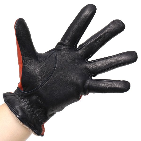  日本の手袋専門ブランド「KURODA(クロダ)」 カシミヤ混裏地/イタリア製本革/スマホ対応 オレンジ 橙色 メンズ レザー グローブ カシミア混 羊革(ラムスキン) タッチパネル対応 スマホ対応 スマートフォン