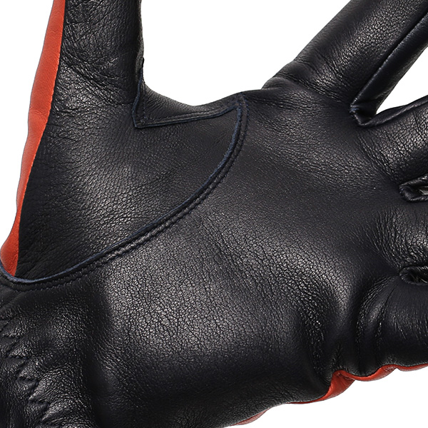  日本の手袋専門ブランド「KURODA(クロダ)」 カシミヤ混裏地/イタリア製本革/スマホ対応 オレンジ 橙色 メンズ レザー グローブ カシミア混 羊革(ラムスキン) タッチパネル対応 スマホ対応 スマートフォン