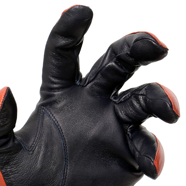  日本の手袋専門ブランド「KURODA(クロダ)」 カシミヤ混裏地/イタリア製本革/スマホ対応 オレンジ 橙色 メンズ レザー グローブ カシミア混 羊革(ラムスキン) タッチパネル対応 スマホ対応 スマートフォン