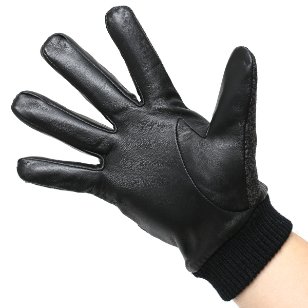 日本の手袋専門ブランド「KURODA(クロダ)」×英国の老舗生地メーカー「MOON(ムーン)」 ブラック 黒 黒色 メンズ 本革 羊革(ラムスキン) タッチパネル対応 スマホ対応 スマートフォン対応 操作 可能