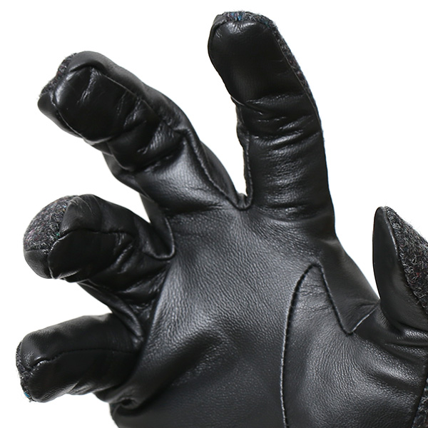 日本の手袋専門ブランド「KURODA(クロダ)」×英国の老舗生地メーカー「MOON(ムーン)」 ブラック 黒 黒色 メンズ 本革 羊革(ラムスキン) タッチパネル対応 スマホ対応 スマートフォン対応 操作 可能