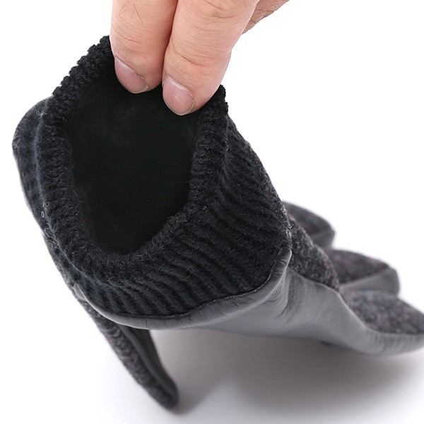 日本の手袋専門ブランド「KURODA(クロダ)」×英国の老舗生地メーカー「MOON(ムーン)」 ブラック 黒 黒色 メンズ 本革 羊革(ラムスキン) タッチパネル対応 スマホ対応 スマートフォン対応 操作 可能