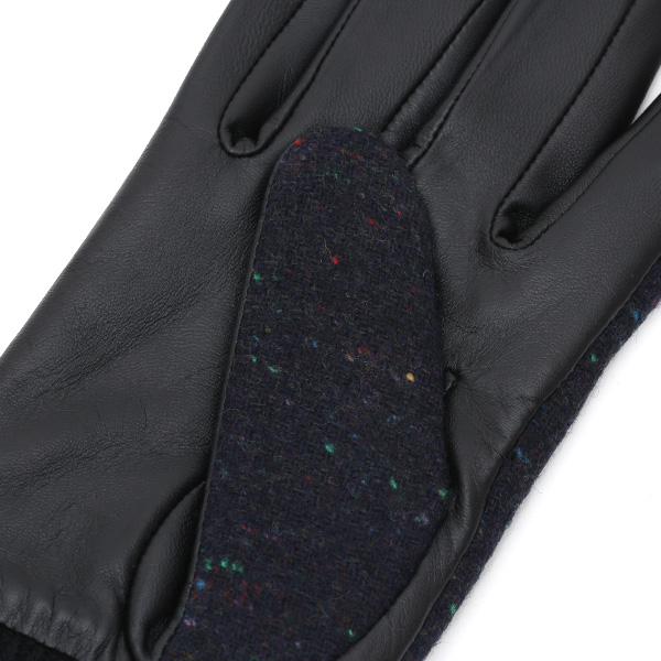  日本の手袋専門ブランド「KURODA(クロダ)」×英国の老舗生地メーカー「MOON(ムーン)」 ブルー ネイビー 青色 メンズ 本革 羊革(ラムスキン) タッチパネル対応 スマホ対応 スマートフォン対応 操作 可能