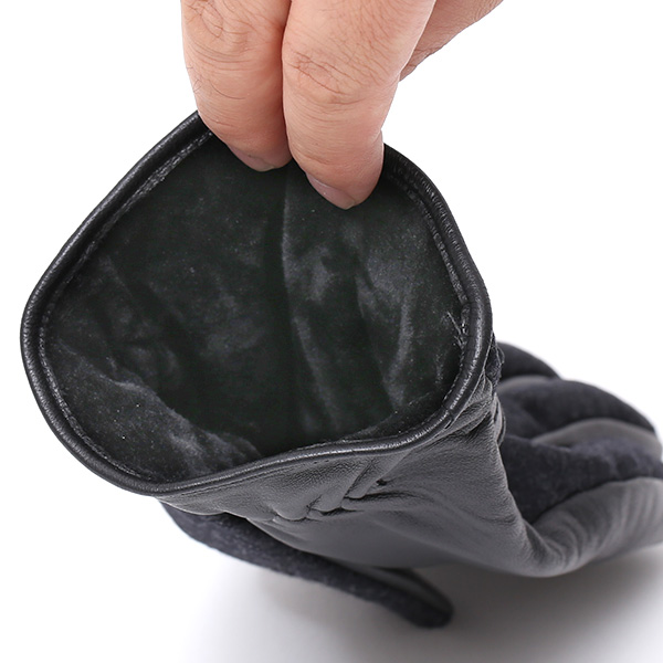  VITALE BARBERIS CANONICO イタリアの名門生地メーカー「カノニコ社」製 メンズ 手袋 ブラック 黒 黒色 本革 羊革(ラムスキン) レザー タッチパネル対応 スマホ対応 スマートフォン対応 操作 可能 KURODA(クロダ)