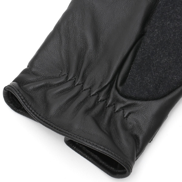  VITALE BARBERIS CANONICO イタリアの名門生地メーカー「カノニコ社」製 メンズ 手袋 ブラック 黒 黒色 本革 羊革(ラムスキン) レザー タッチパネル対応 スマホ対応 スマートフォン対応 操作 可能 KURODA(クロダ)