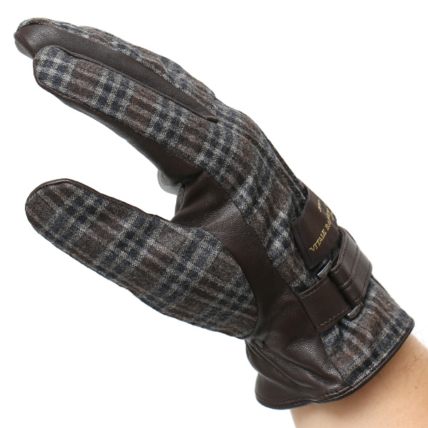  VITALE BARBERIS CANONICO イタリアの名門生地メーカー「カノニコ社」製 メンズ 手袋 ブラウン 茶 茶色 本革 羊革(ラムスキン) レザー タッチパネル対応 スマホ対応 スマートフォン対応 操作 可能 KURODA(クロダ)