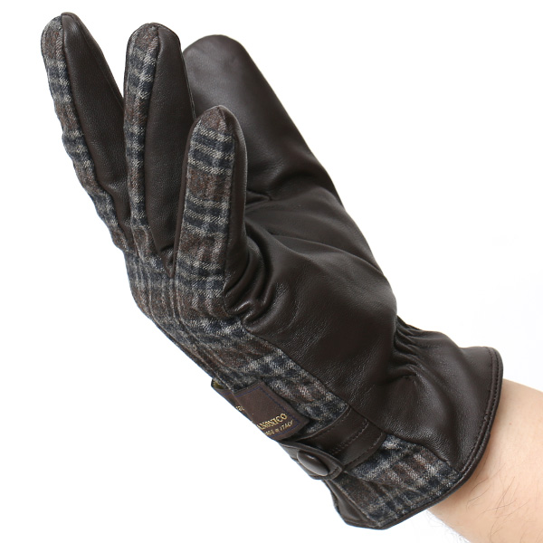  VITALE BARBERIS CANONICO イタリアの名門生地メーカー「カノニコ社」製 メンズ 手袋 ブラウン 茶 茶色 本革 羊革(ラムスキン) レザー タッチパネル対応 スマホ対応 スマートフォン対応 操作 可能 KURODA(クロダ)