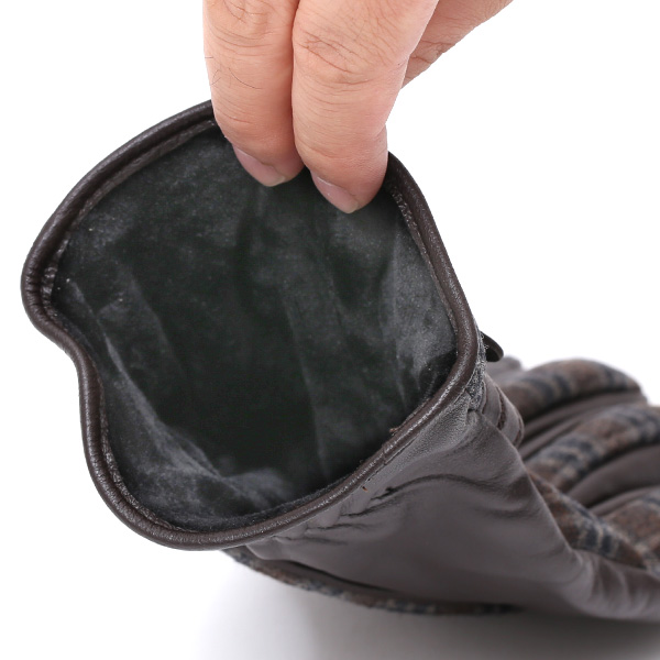  VITALE BARBERIS CANONICO イタリアの名門生地メーカー「カノニコ社」製 メンズ 手袋 ブラウン 茶 茶色 本革 羊革(ラムスキン) レザー タッチパネル対応 スマホ対応 スマートフォン対応 操作 可能 KURODA(クロダ)